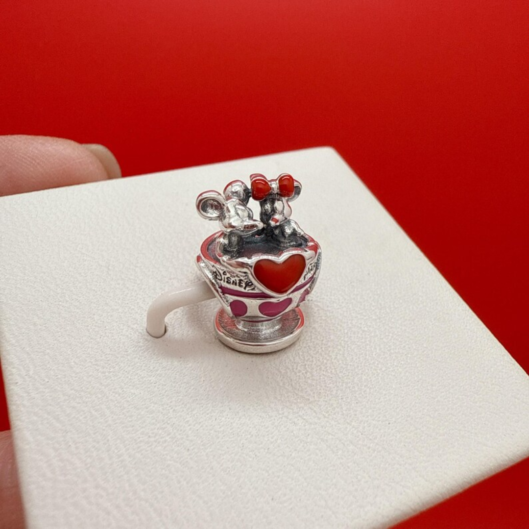 Charm Tacita de amor Minnie y Mickey Disney | Plata ley 925