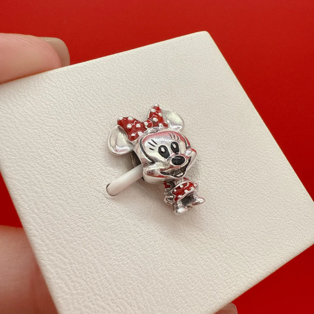 Charm Minnie vestido de puntos Disney | Plata ley 925