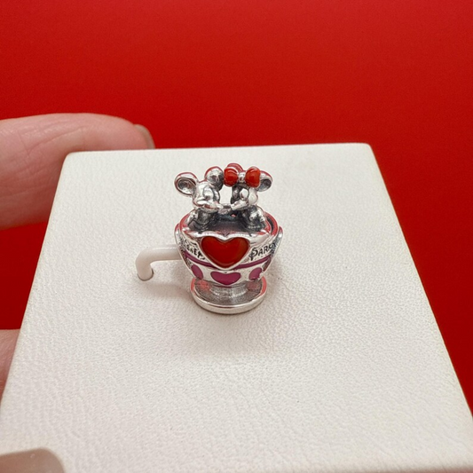 Charm Tacita de amor Minnie y Mickey Disney | Plata ley 925