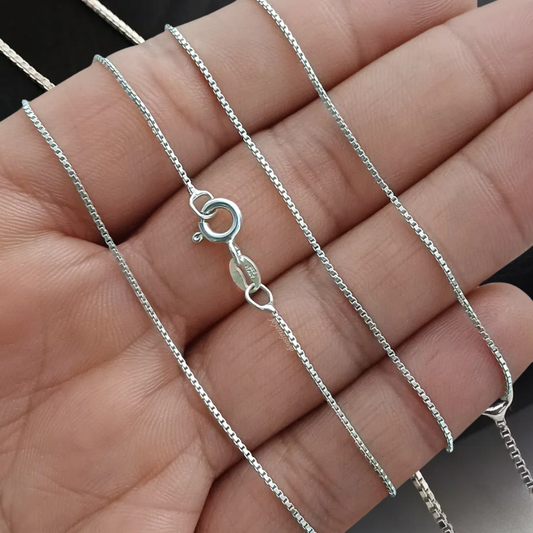 Cadena Box Cain | Plata ley 925