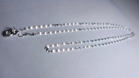 Cadena lentejuelas en plata 925