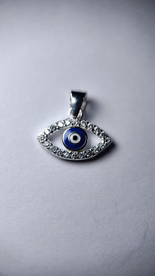 Dije “Mirada Protectora” – Ojo turco en plata ley 925 con circones claros