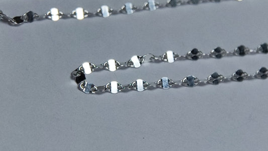 Cadena lentejuelas en plata 925